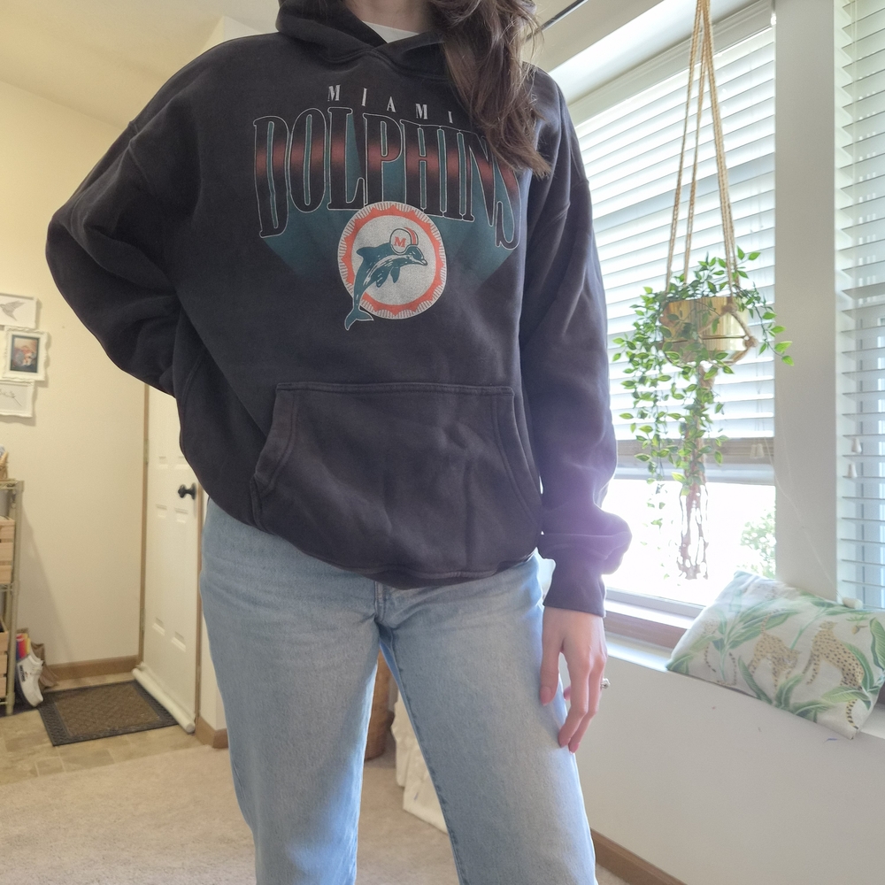 Abercrombie & Fitch x NFL Miami Dolphins Hoodie • Black • Size M - Picture 3 of 10